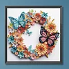 Butterfly Wreath-Crystal Rhinestone Diamond Painting