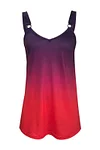 Plus Size Ombre Cami V Neck Casual Tank Top