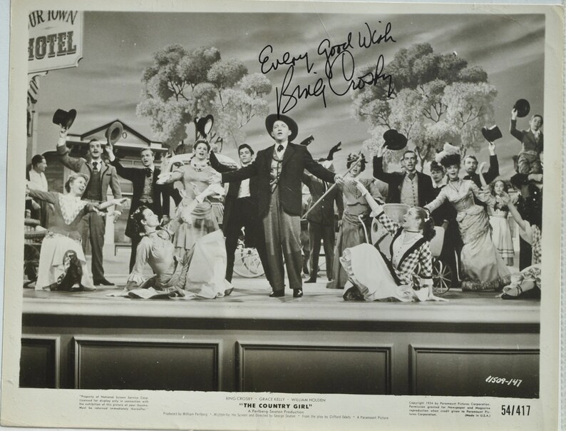 BING CROSBY SIGNED Photo Poster painting The Country Girl Road To Hong Kong wcoa