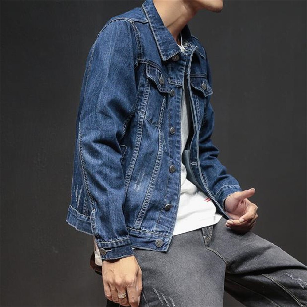 2025 Autumn Mens Denim Jackets Hot Sale Light Blue Denim Coats Men Fashion Design Spring Large Male Hot Sale Jean Outerwear