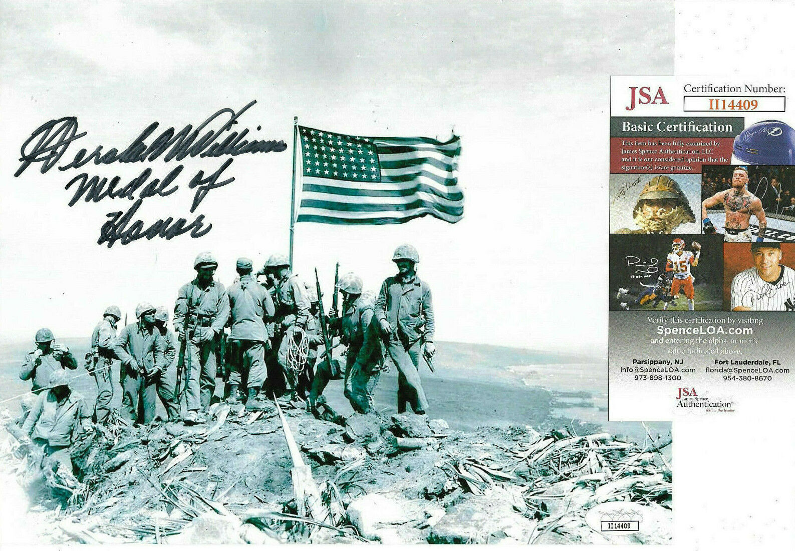 Hershel W. Williams Signed 8x10 Photo Poster painting, Iwo Jima, Medal of Honor, WW2, JSA COA