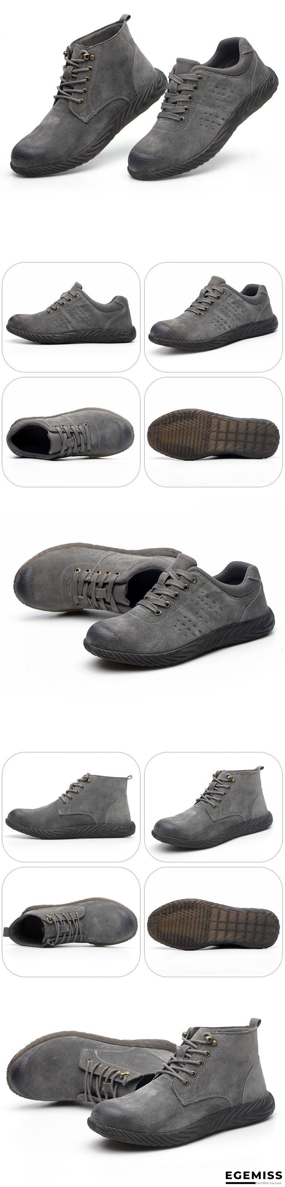 Men Leather Safety Shoes Steel Toe Security Shoes Work Shoes Puncture Proof Sole Work & Safety Boots | EGEMISS