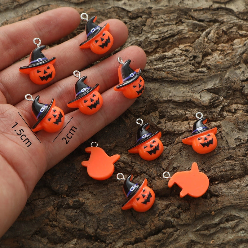 10 Pieces Resin Pumpkin Pendant Jewelry Accessories