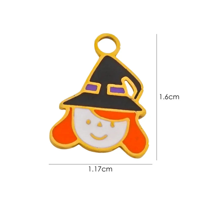 1 Piece 10*14.8mm 8.3*14.8mm 9.1*15.2mm 304 Stainless Steel 14K Gold Plated Pumpkin Skull Grimace Pendant Jewelry Accessories