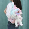 Kid Baby Girl Unicorn Bag 3D Zipper Toy Doll Backpack For Kidergarten