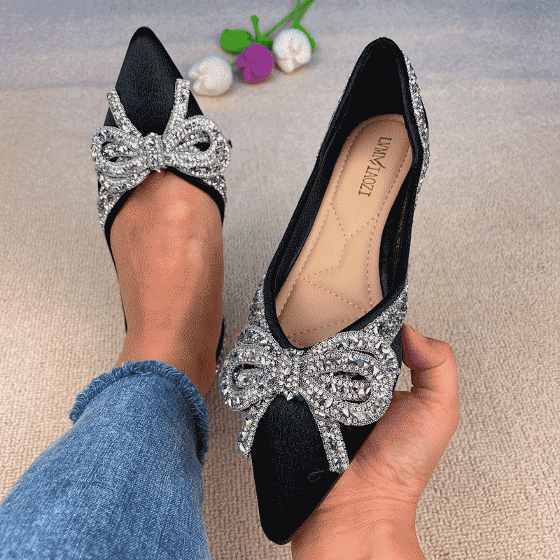 Rhinestone Casual Comfort Dressy Flats for Wedding Bling Diamonds Bridal Shoes
