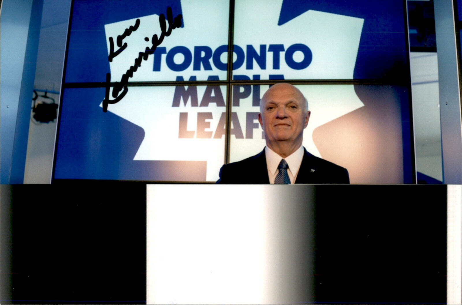 Lou Lamoriello SIGNED 4x6 Photo Poster painting TORONTO MAPLE LEAFS GM