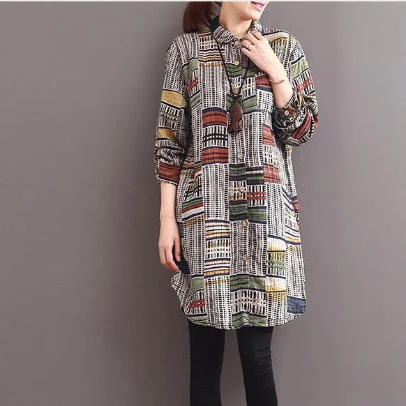 2017 spring shirt dresses plus size casual blouse