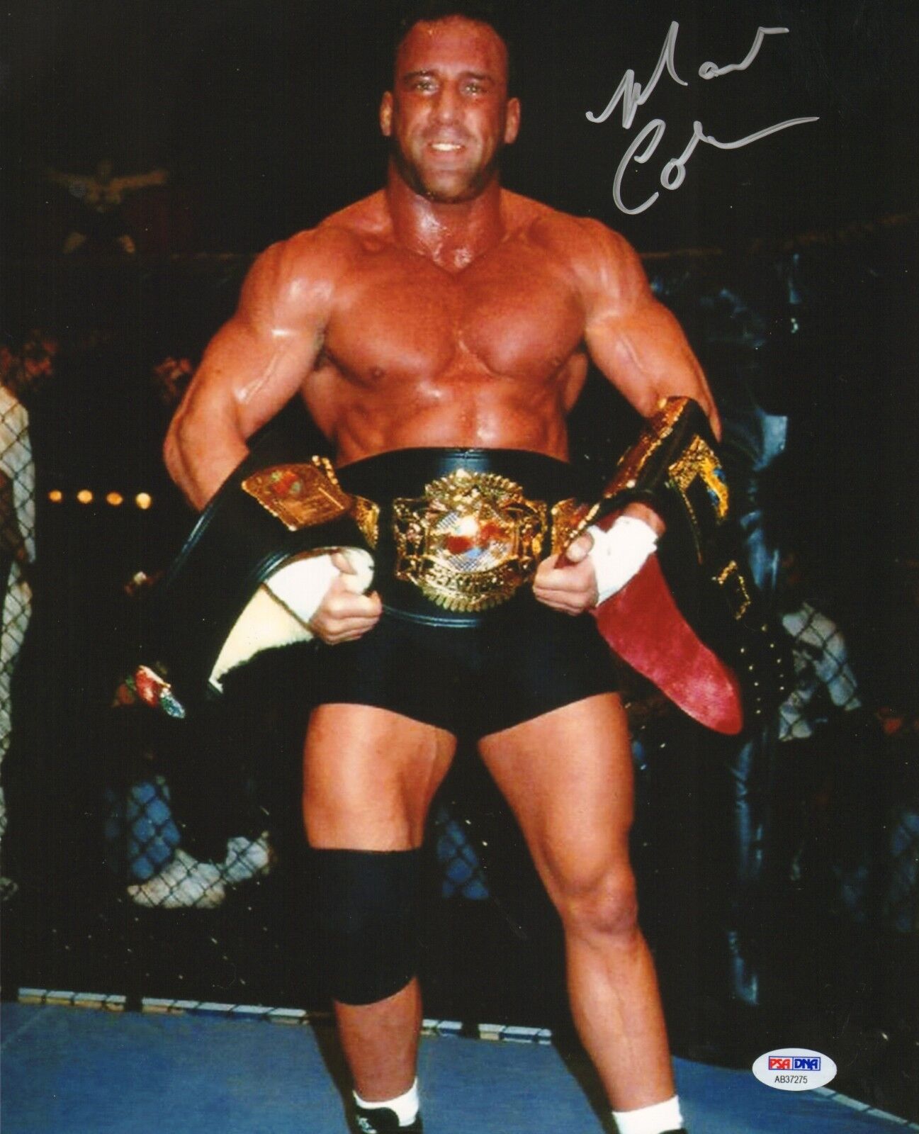 Mark Coleman Signed 11x14 Photo Poster painting PSA/DNA COA Picture w/ UFC Belt Autograph 10 12