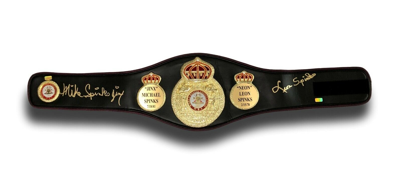 Michael & Leon Spinks Dual Signed WBA Championship Belt COA Autograph Tyson Ali