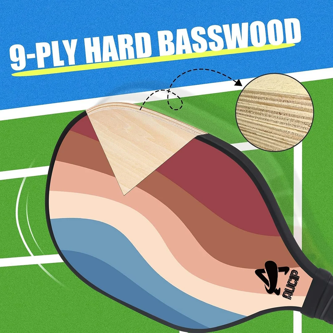 9-Layer Wooden Pickleball Paddle with bag