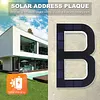 LED Illuminated Modern Address Sign IP44 Waterproof Personalized Solar Powered Address Number with Easy Installation UV Protection for Outside House Light Up Courtyard Hotel Bar