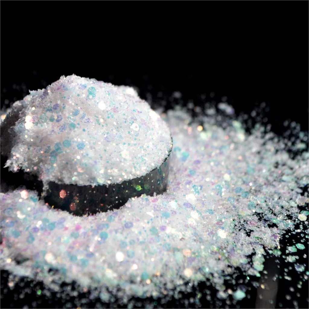 Snow White Glitter Nail Art Tool DIY Glitter Mix Manicure 3D Powder Small Pentagon Sequins Nail Supplies Decoration 270-Nail Inspo