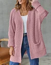 Solid Color Loose Knit Cardigan Sweater