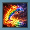 Diamond Painting -DIY Round Drill Rainbow Dolphin(40x40cm)