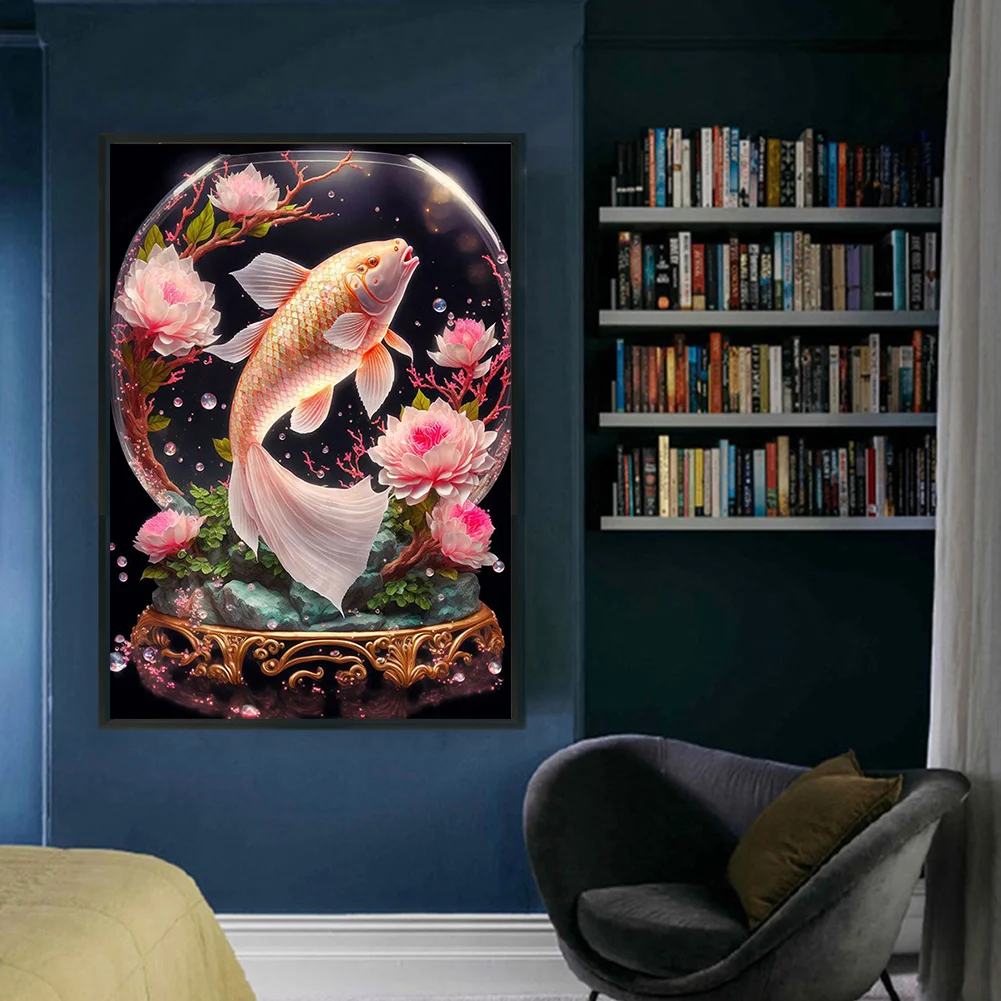 11CT Full Stamped Cross Stitch - Koi(Canvas|40*50CM)