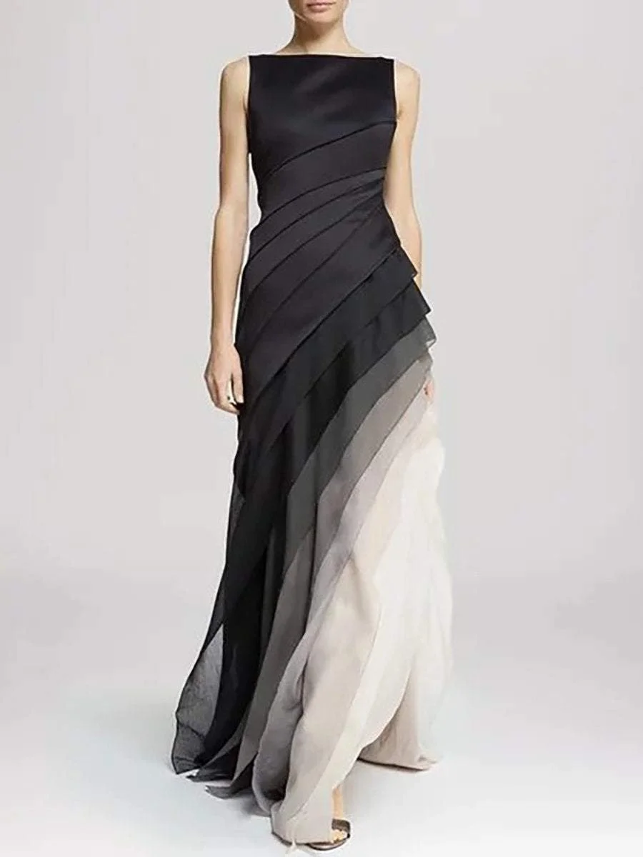 Elegant Sleeveless Ombre Evening Dress