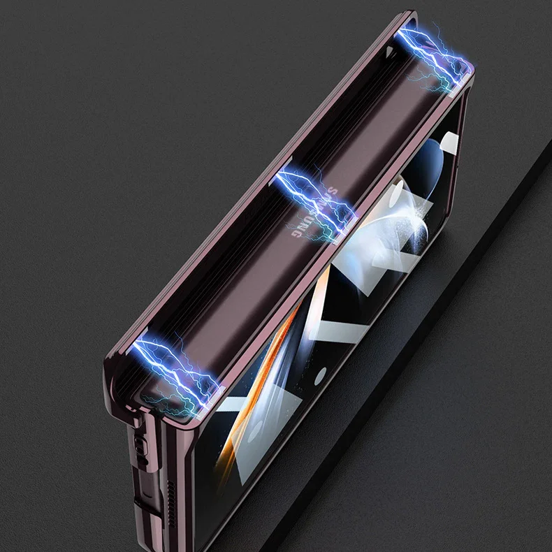 For Samsung Fold3/4 Transparent Magnetic Folding Shaft Phantom Mobile Phone Case