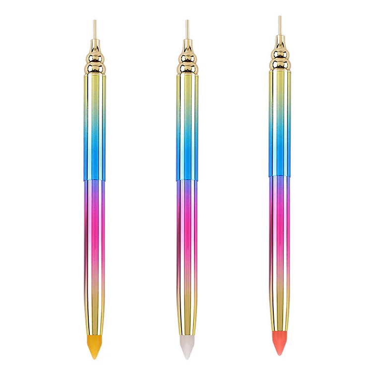 Gradient Rotary Point Drill Pen 5D DIY Diamond Painting Tool with Clay Tips