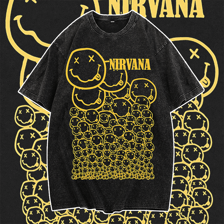 Davidhawaii100% Cotton Casual Funny Street Rock Smiley Face T-shirt - 100% Cotton