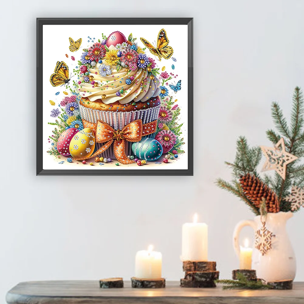 Diamond Painting - Partial Special Shaped Drill - Easter Cake(Canvas|30*30cm)