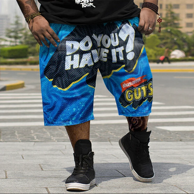 Plus size trendy hip hop retro shorts