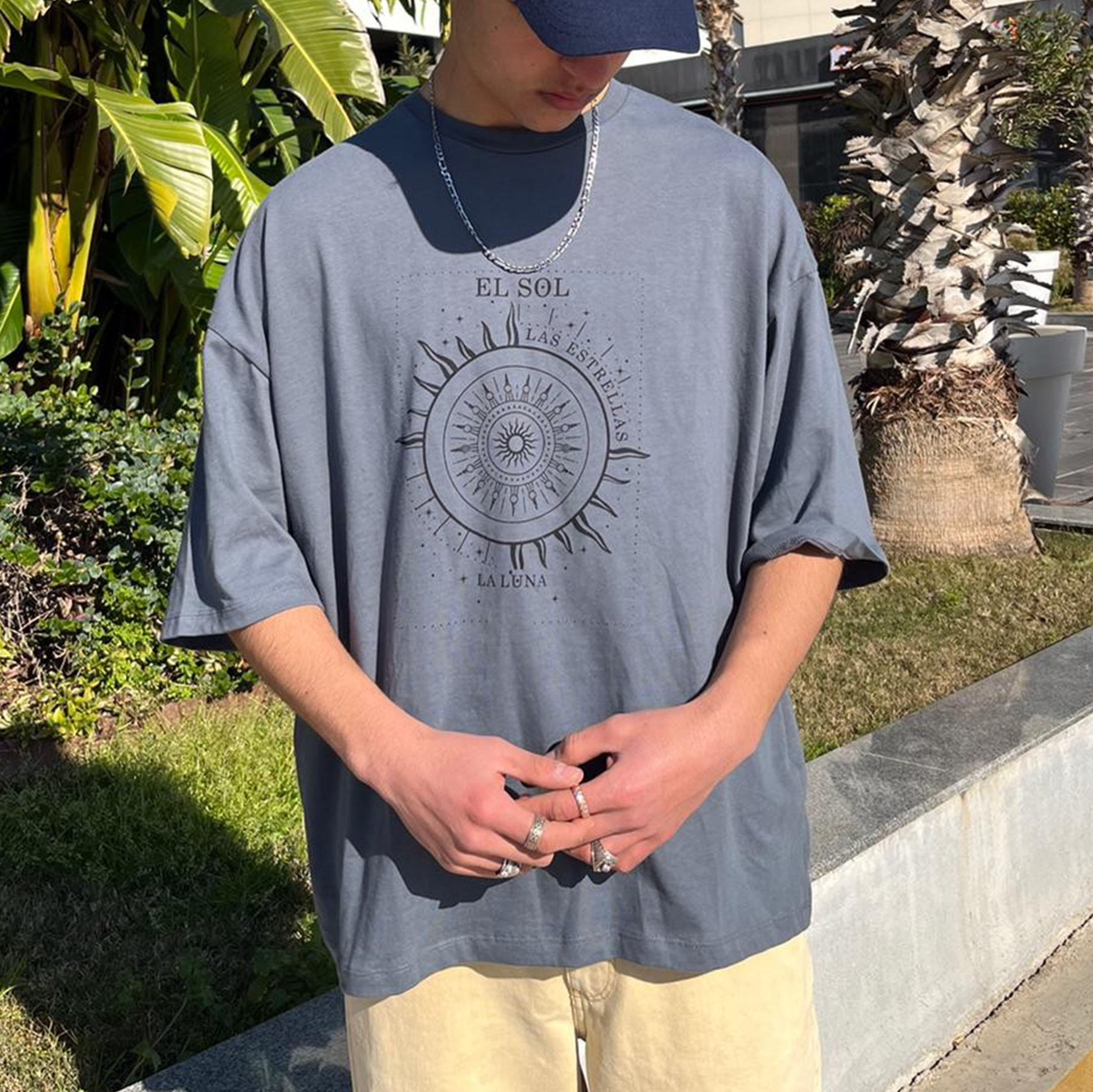 Vintage Oversized Helios Print T-Shirt