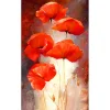 Red Flowers | Full Round Diamond Painting Kits