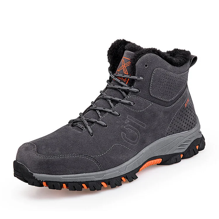 Men Outdoor Warm Plush Lining Slip Resistant Hiking Snow Boots