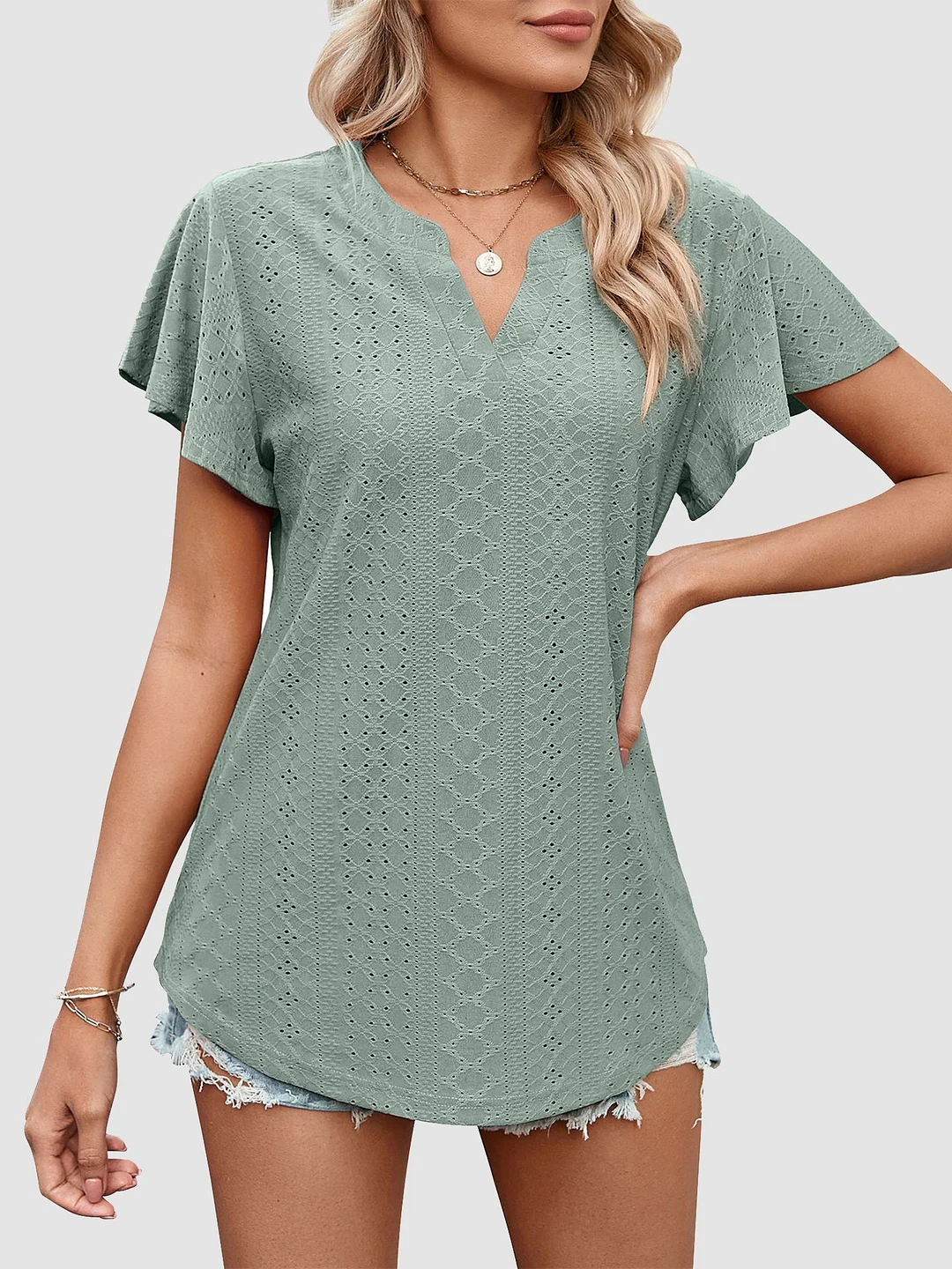 Women's Short Sleeve V-neck Graphic Tops