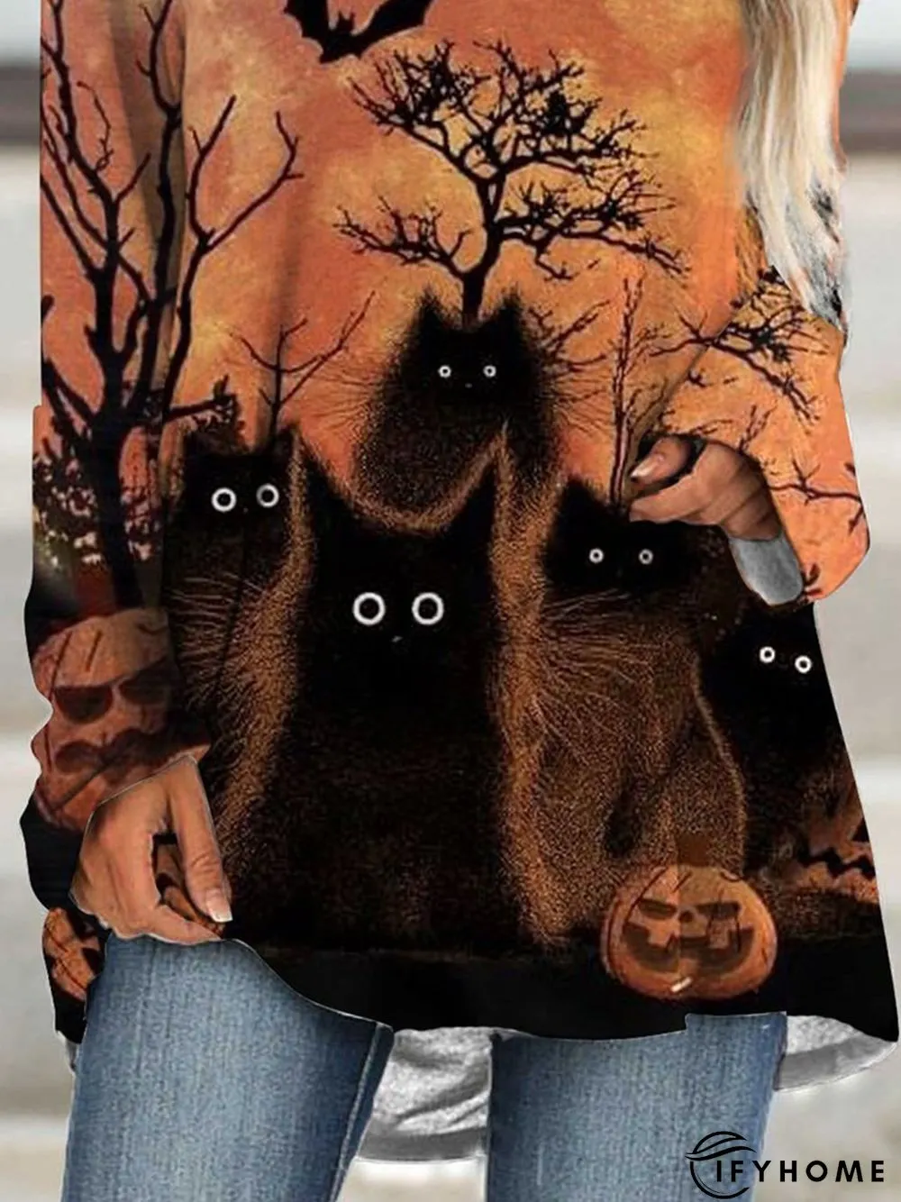 Women Casual Autumn Halloween Spandex Daily Long sleeve Mid-long Regular Medium Elasticity | IFYHOME