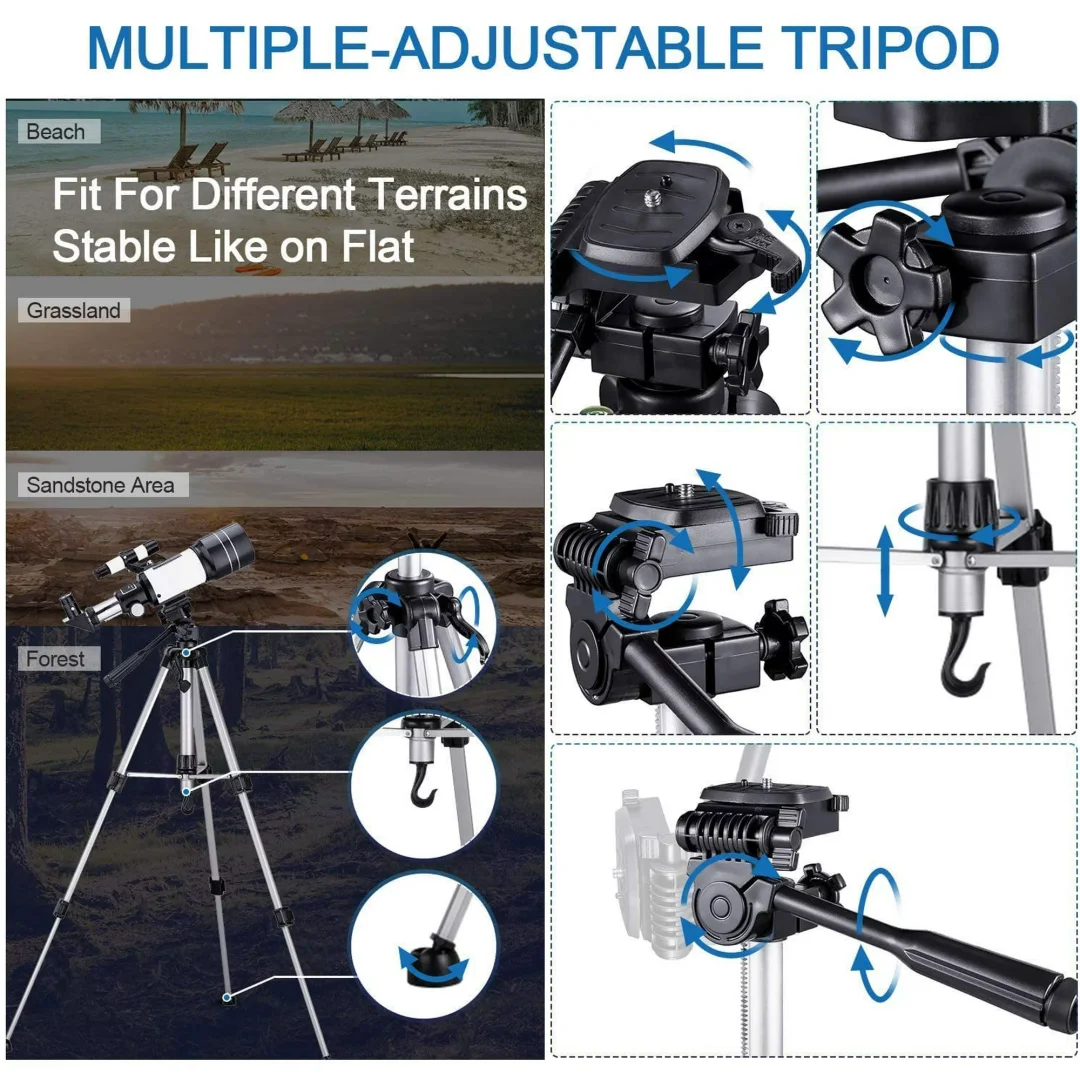 BEBANG Telescope for Adults Astronomy,70mm Professional Refractor Telescope for Kids Beginners