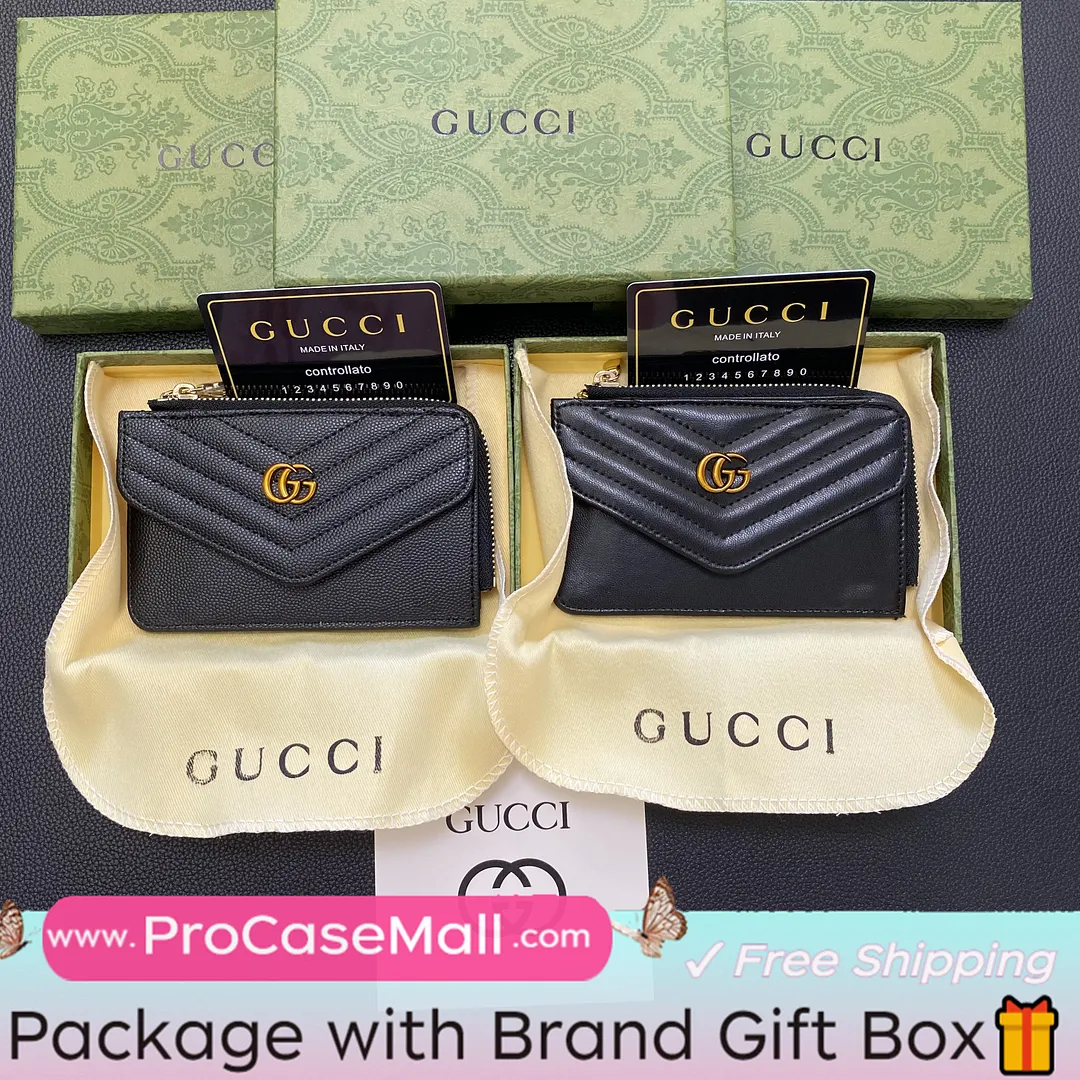 Gucci Elegant Leather GG Multi-Slot Wallet Card Holder