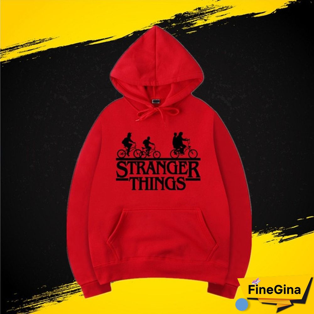 Fashionable Stranger Things Hooded Hoodies Trendy Men Women Oversized Pullover Sweatshirts