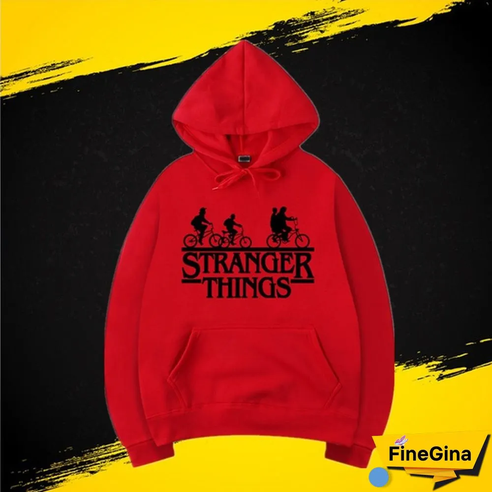 Fashionable Stranger Things Hooded Hoodies Trendy Men Women Oversized Pullover Sweatshirts