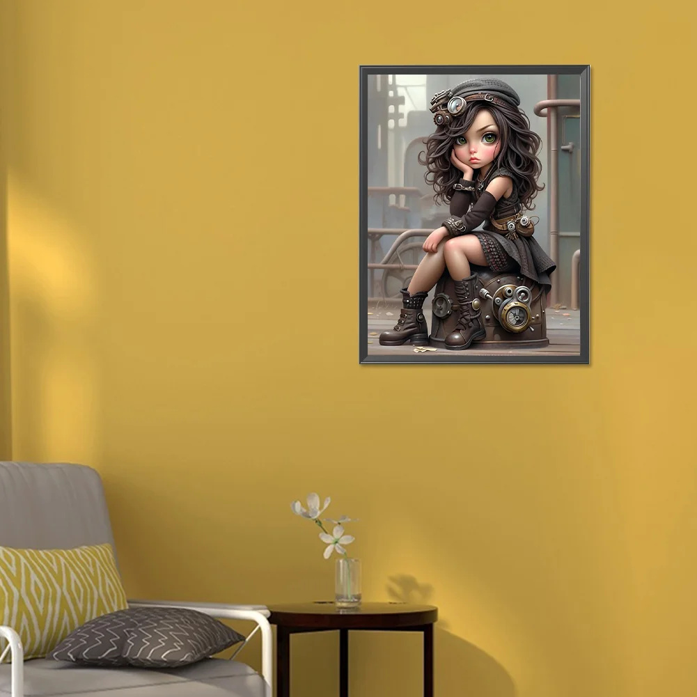 Diamond Painting - Full Round Drill - Sweet Cool Girl(Canvas|30*40cm)