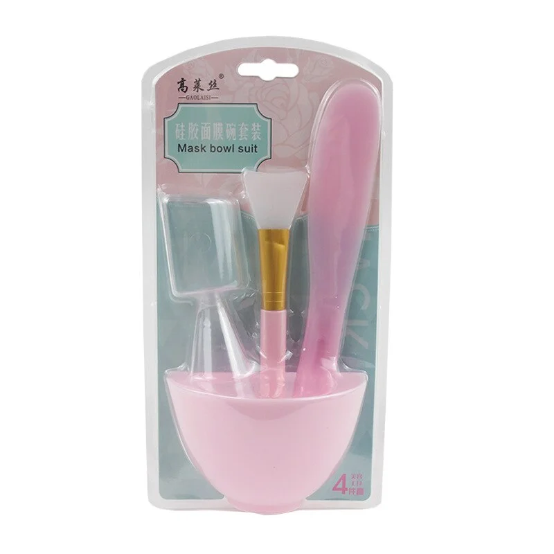 1set Portable DIY Mask Tools Non-toxic Silicone Bowl Brush Mud Stick Cup Spoon Kit Multi-functional Face Makeup Tools Durable
