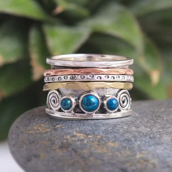 925 Bohemian Sapphire Meditation Ring