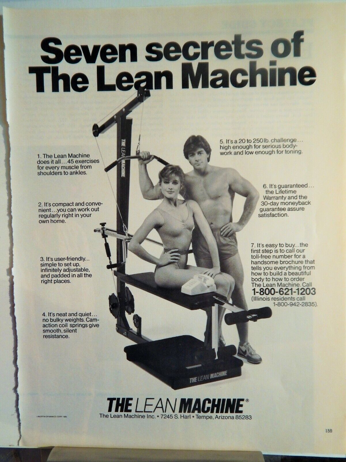 LEAN MACHINE EXERCISE SYSTEM 1985 VTG Photo Poster painting AD, RARE EPHEMERA