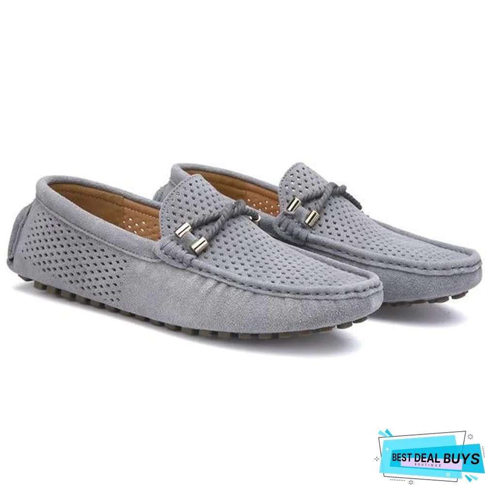 Summer Genuine Leather Men Shoes Casual Driving Shoes Moccasin Soft Breathable