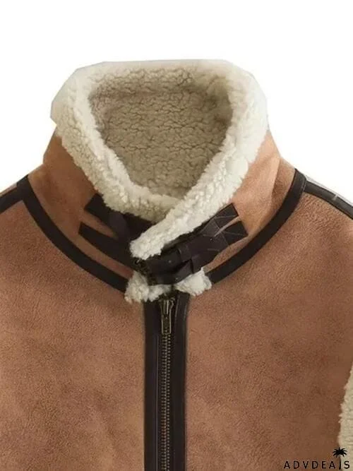 Contrast Zip Up Fleece Vest