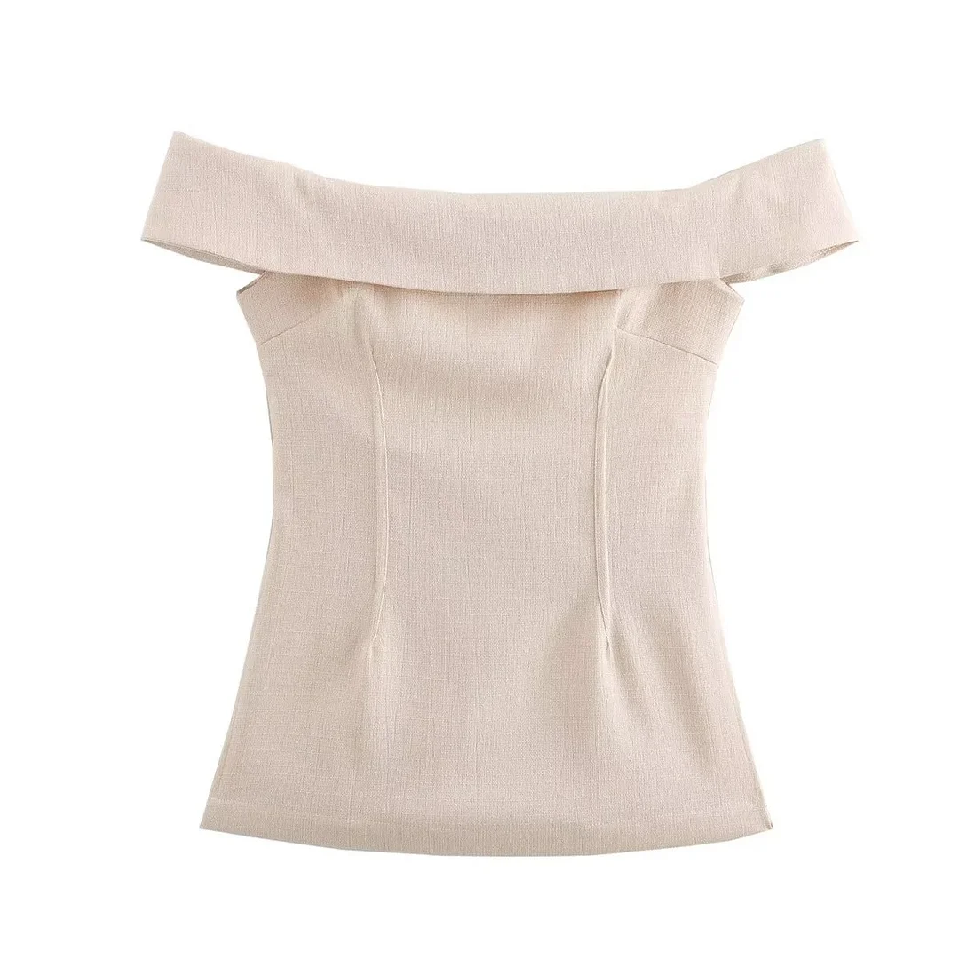 Nigikala Nigikala Women's INS Burst Side Open Fork On The Shoulder Trousers Set