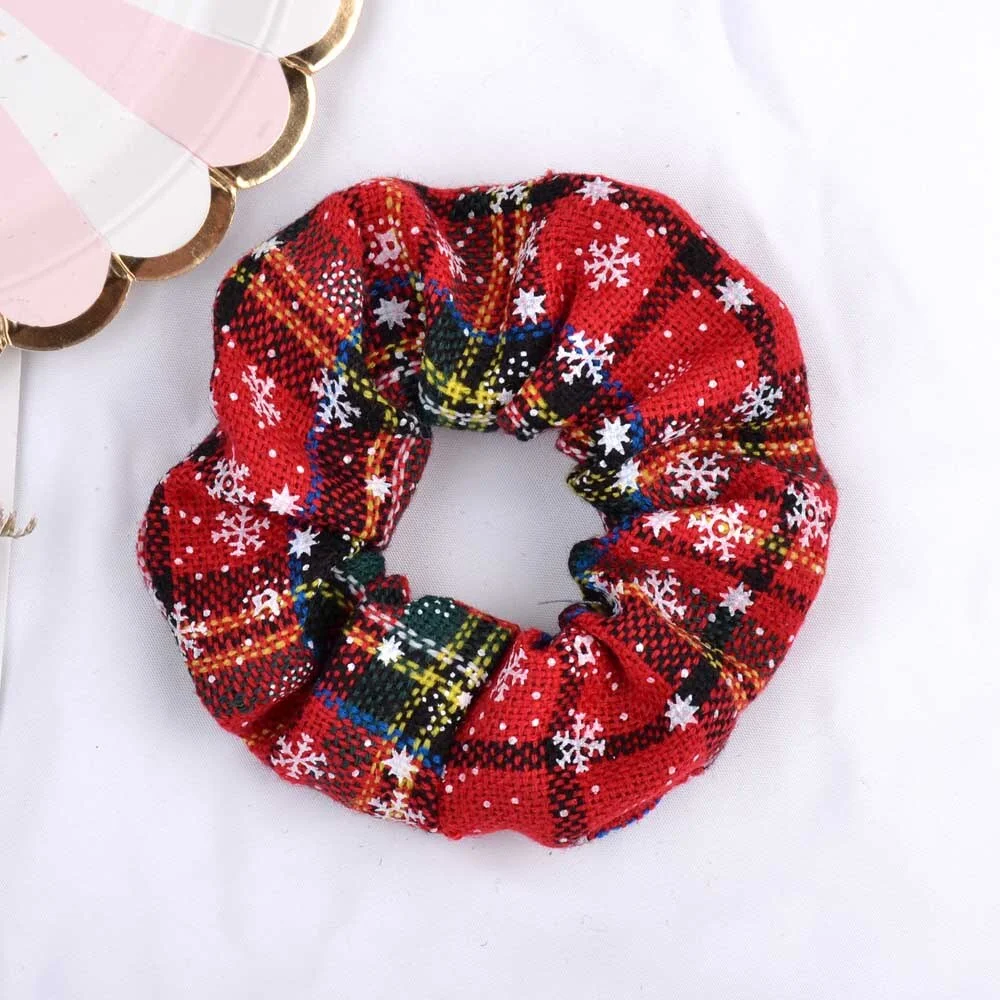 Christmas Hair Scrunchies Accessories Velvet Chiffon Elastic Hair Bands Scrunchy Hair Ties Ropes Scrunchie for Women or Girls