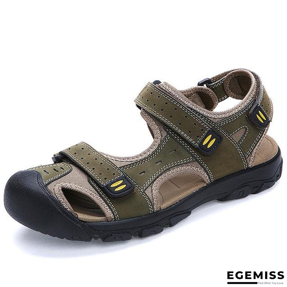 Men Genuine Leather Sandals Beach Outdoor Sandals | EGEMISS