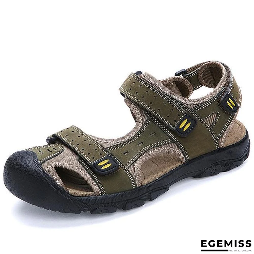 Men Genuine Leather Sandals Beach Outdoor Sandals | EGEMISS