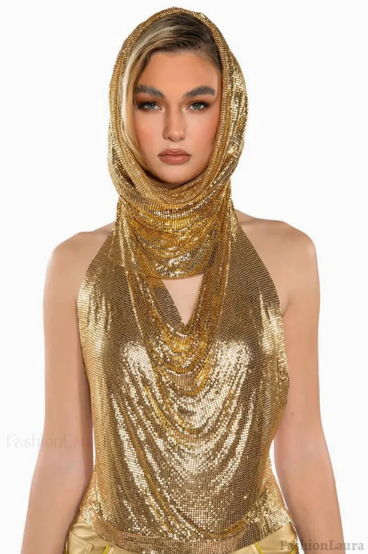 Venus Hoodie Stylish Metallic Top