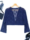Fashionable Solid Color Lace Cardigan Top - Delicate Open Front, Sheer Three-Quarter Sleeves, Perfect for Everyday Chic Style - A Feminine & Lightweight Wardrobe Staple for Women