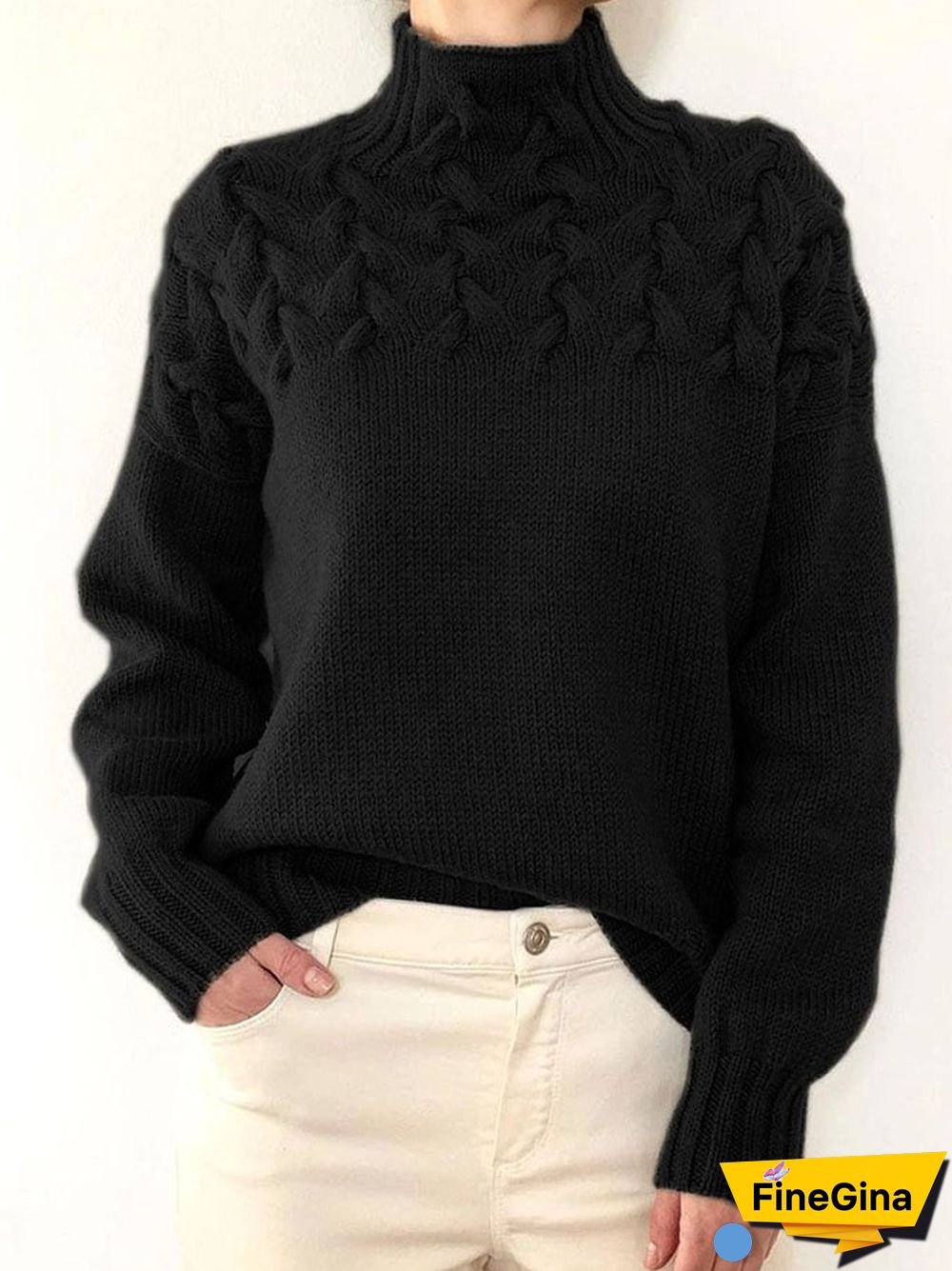 Casual Turtleneck Long Sleeve Sweater