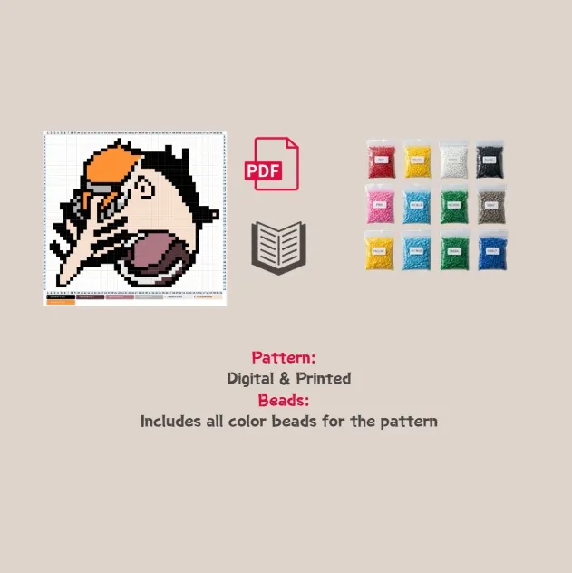 Pain Pixel Pattern Fuse Bead Kit  | Cute DIY Fuse 1447 Beads Set