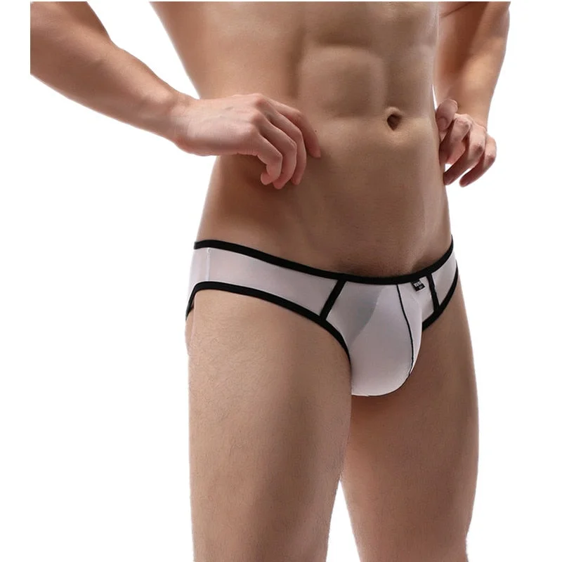 Aonga  Men Underwear Briefs Shorts Thin Panties Breathable Low Rise U Convex Pouch Underpants Cueca calzoncillo Plus Size M-3XL